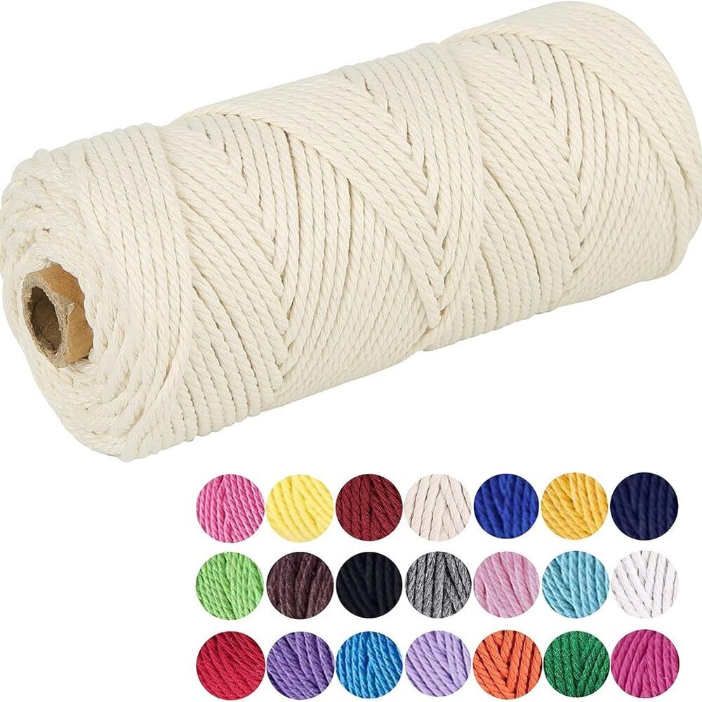Macrame Cotton Cord, 2/3/4/5/6mm Natural Cotton Cord Perfect Macrame Supplies fo - Picture 3 of 8